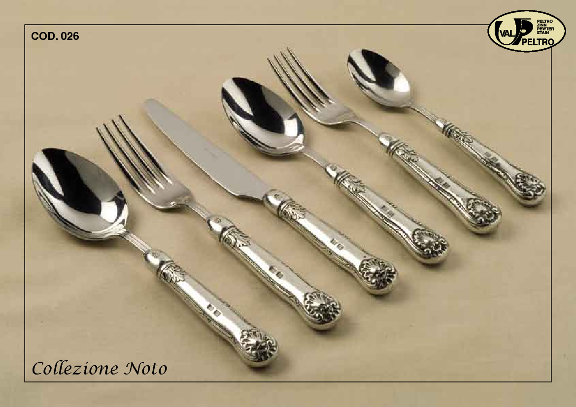 "Flatware in Pewter, Noto by Valpeltro of italy